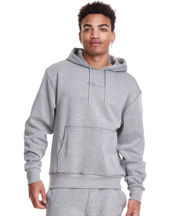 Champion Hoodie Heren - Grijs - Tech Weave Script Logo ( 396712-VKS )